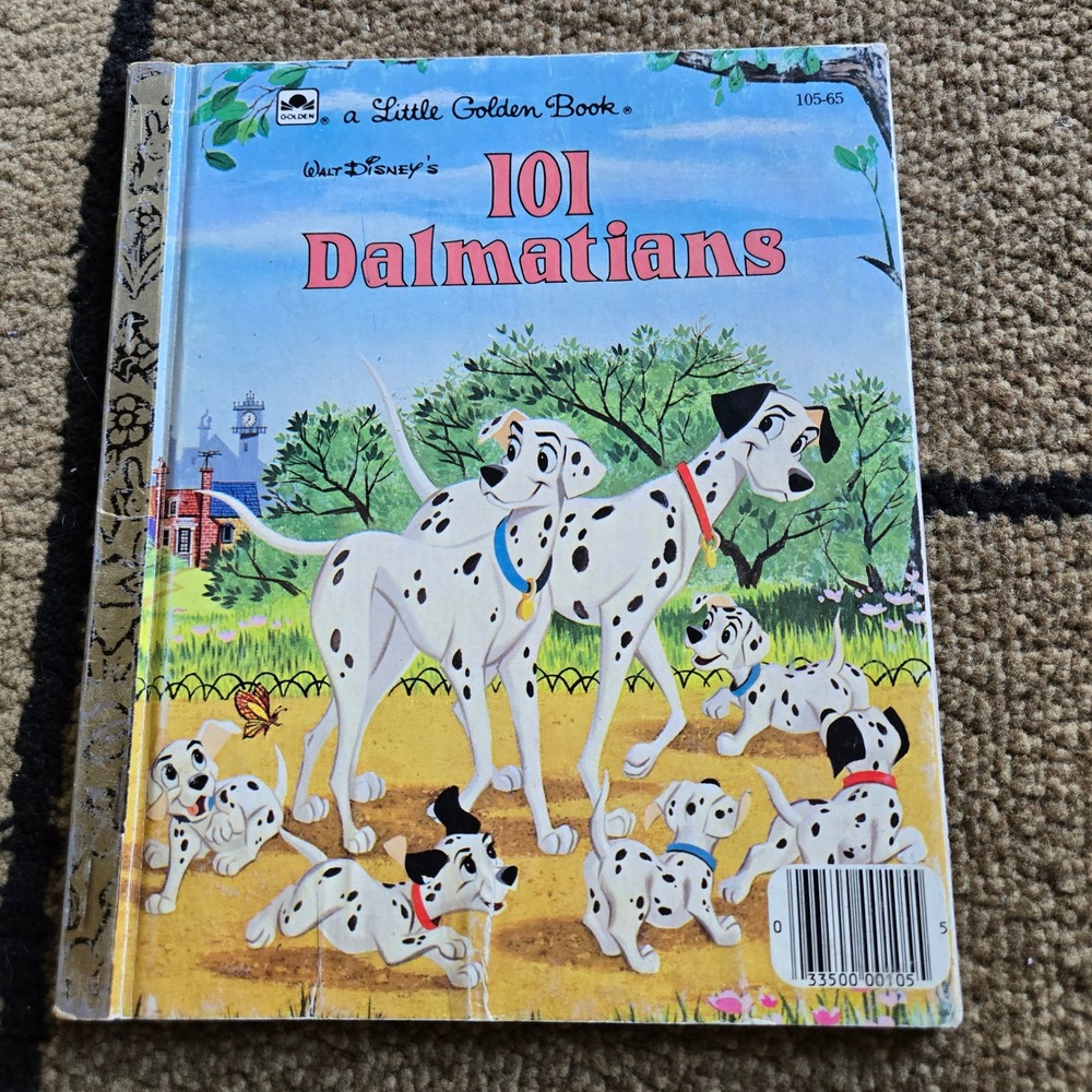 Walt Disney 101 Dalmatians Little Golden Book Vintage Hardcover 105-65